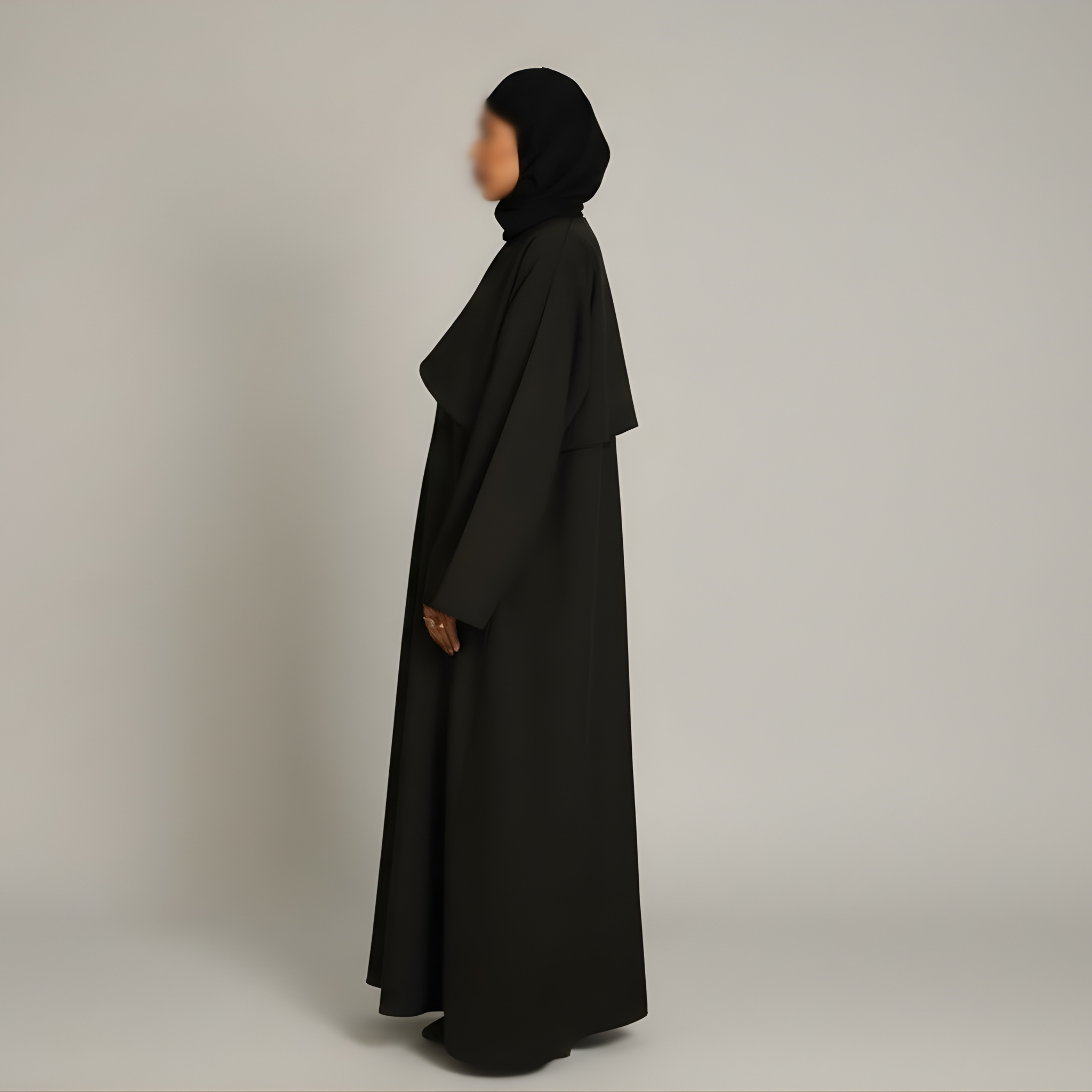 Draped Abaya - Black
