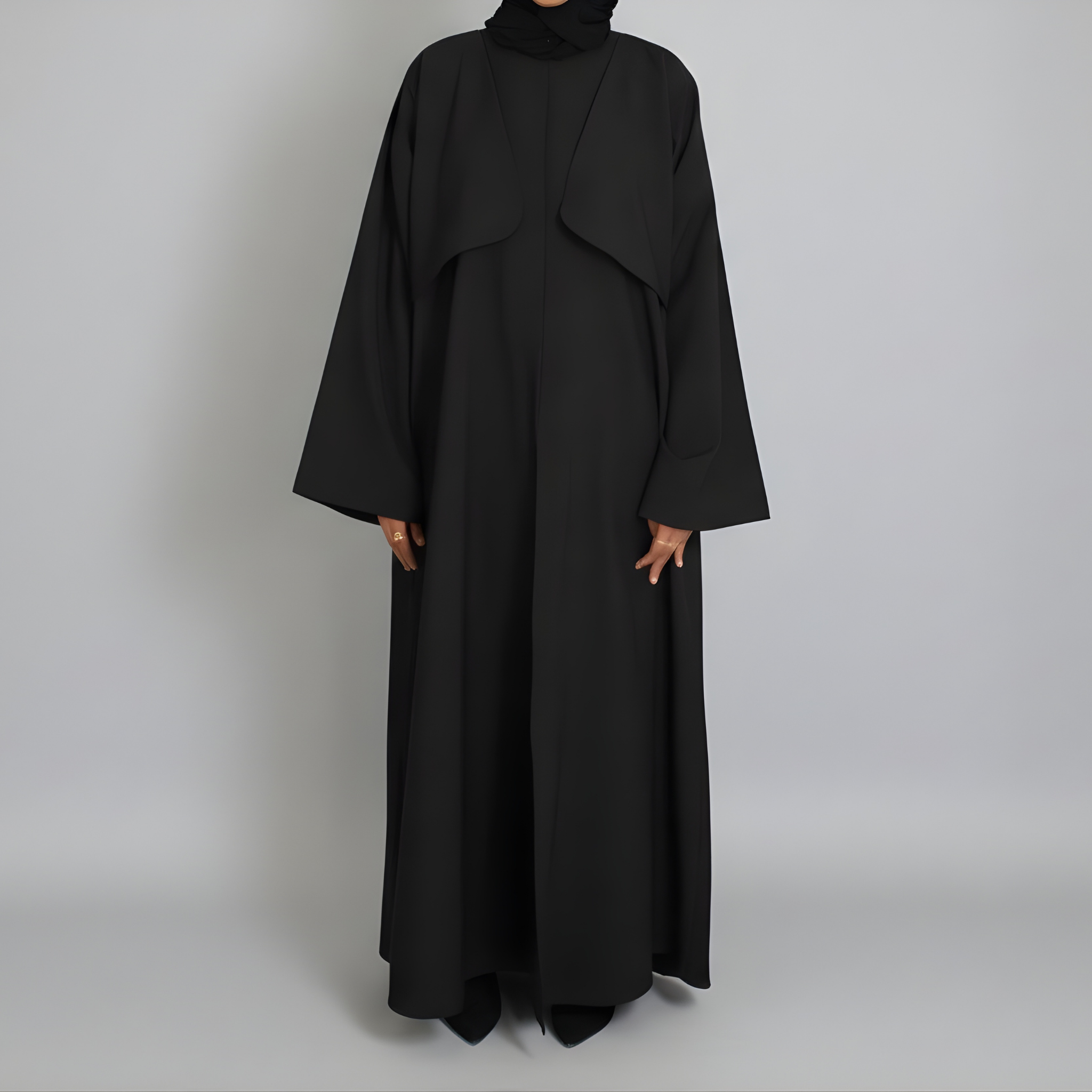 Draped Abaya - Black
